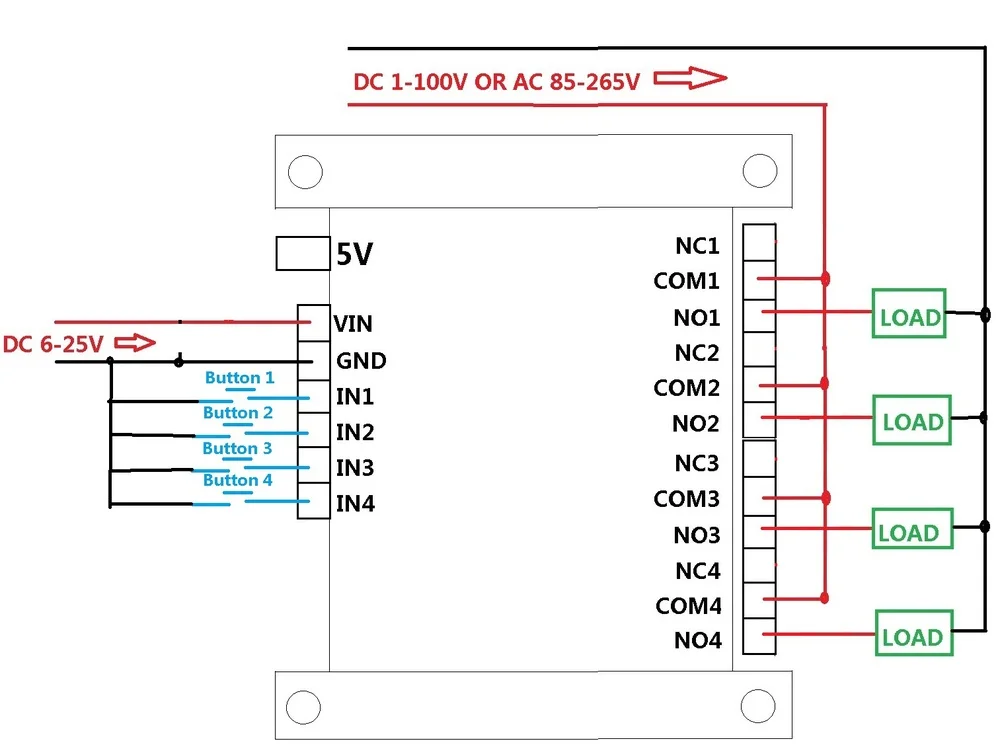 12v 24v 4 Channel Bluetooth Relay Remote Switch Free
