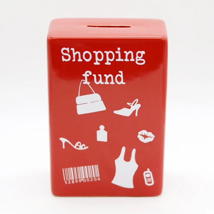 
Cute ceramic doll custom mini atm money box for kids 