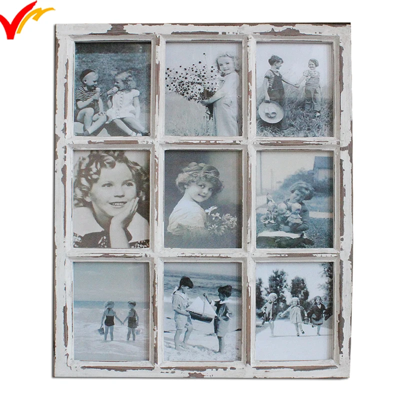 Luckywind Hot Sale White FSC Vintage Shabby Chic Wood Photo Picture Frame
