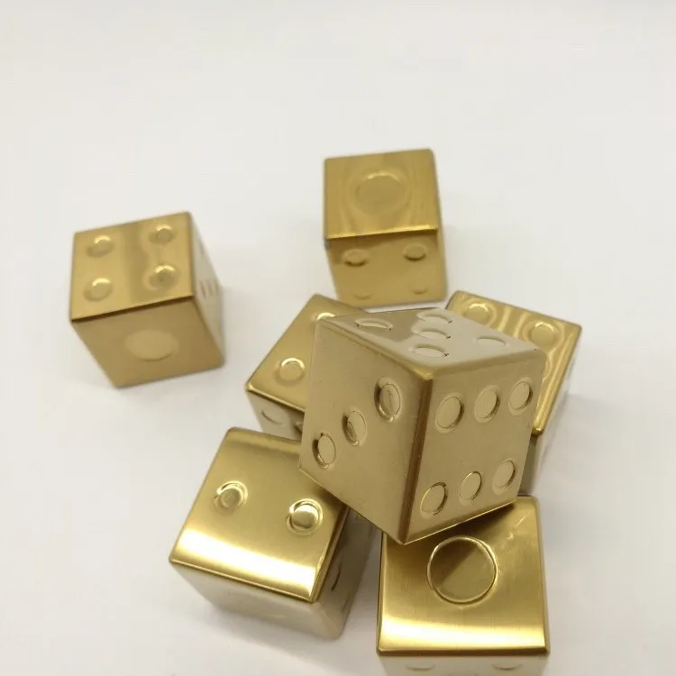 Premium Gold Dice Whiskey Stones Stainless Steel Gold Ice Cube Whiskey Rocks & Stainless Steel Ice Cubes for wine