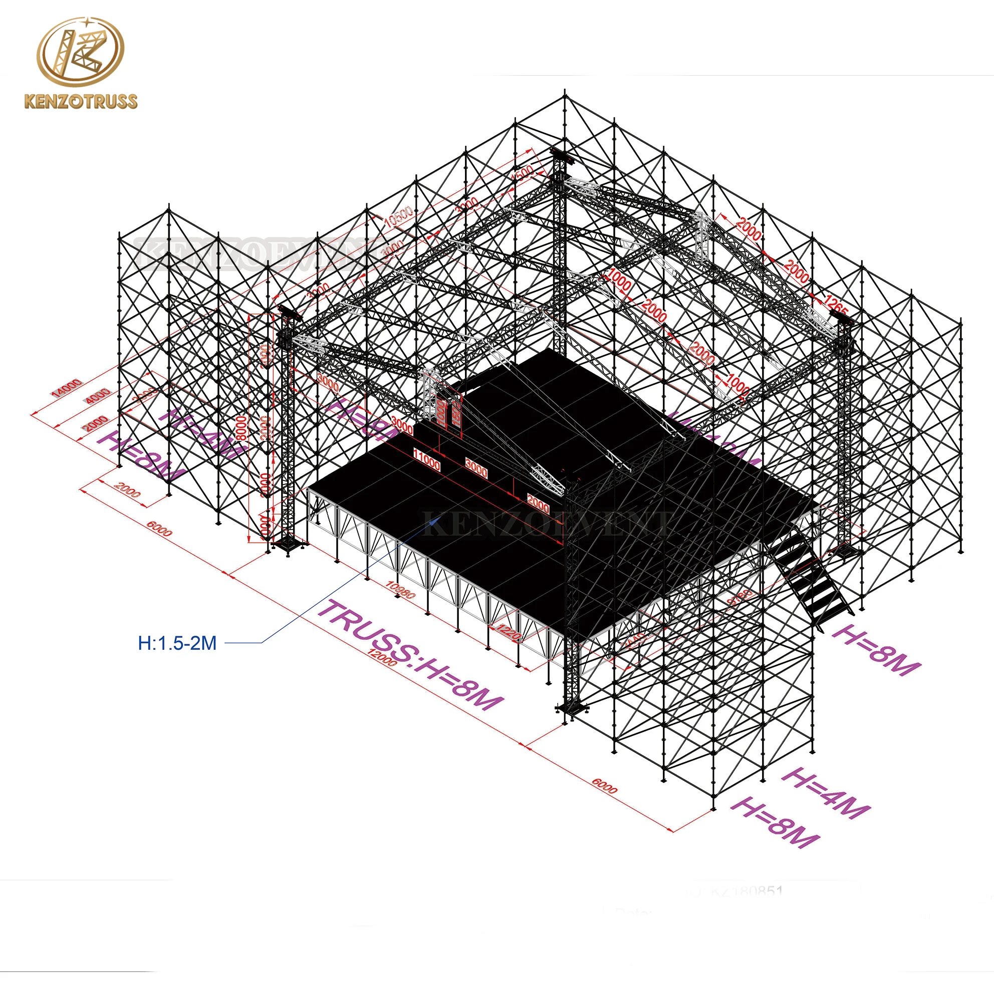 Indoor Layer Steel Scaffold Layer Stage System For Construction