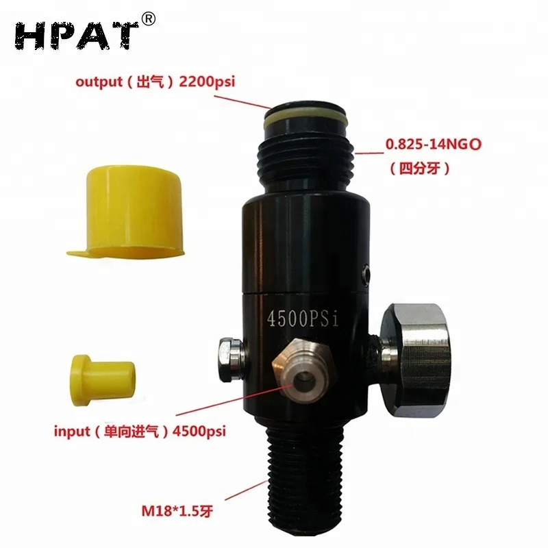 4500psi Paintball Tank Regulator Output Pressure 800psi Thread 5/8-18UNF or M18*1.5 Available