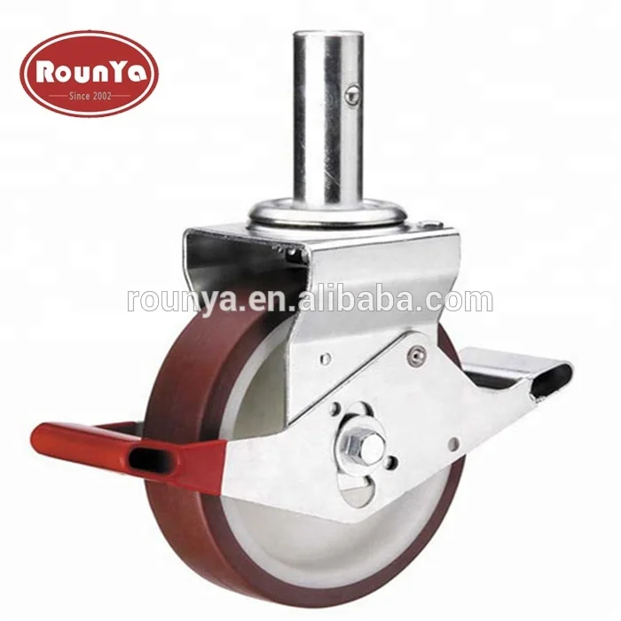 
200mm nylon caster wheel for scaffolding platform with brake pedal 