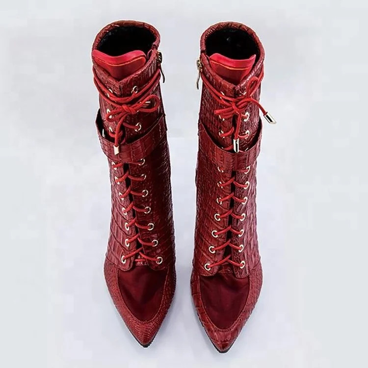 Fashion Design Faux Leather High Heel Ladies Ankle Boot