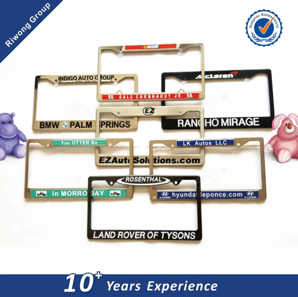 custom license plate frame plastic/metal