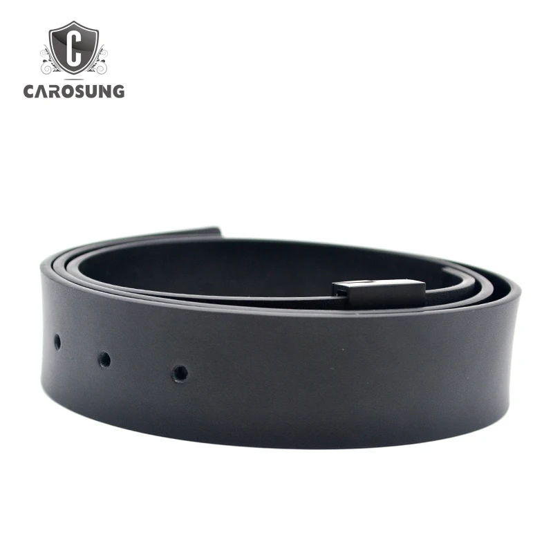 Factory High Quality PU Synthetic Leather Belt Without Buckle Black Belts Strap for Men
