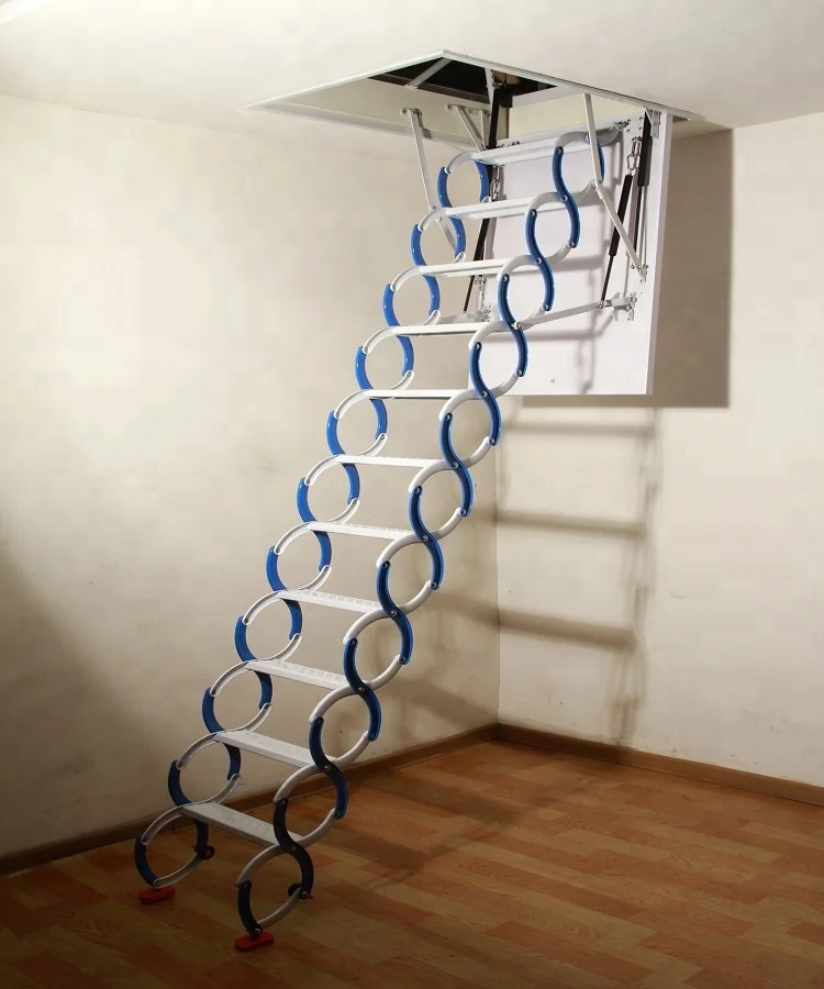 Domestic hot indoor carbon steel top hanging telescopic stairs