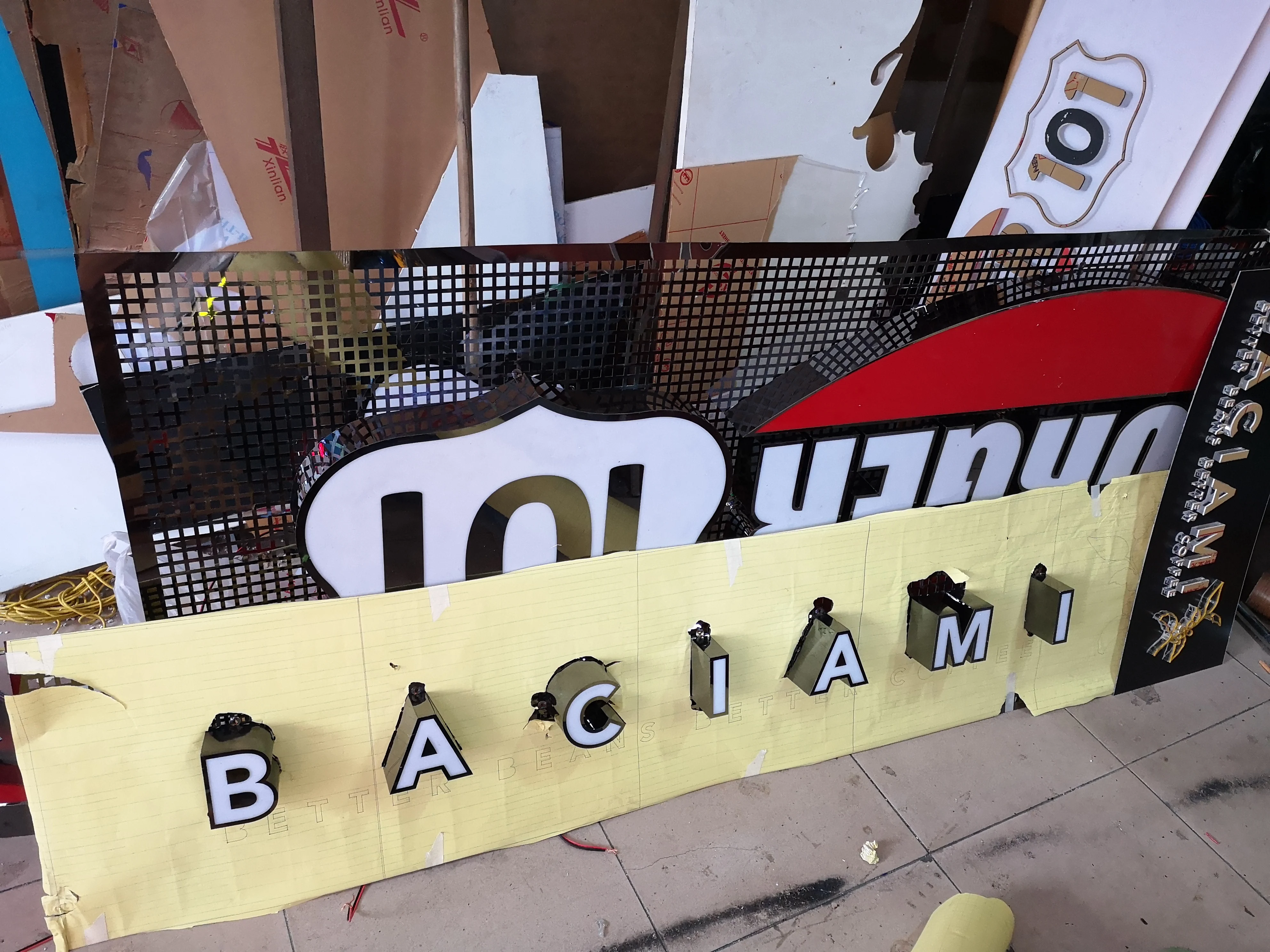 
LED channel backlit lighted metal letter signs acrylic signage box 