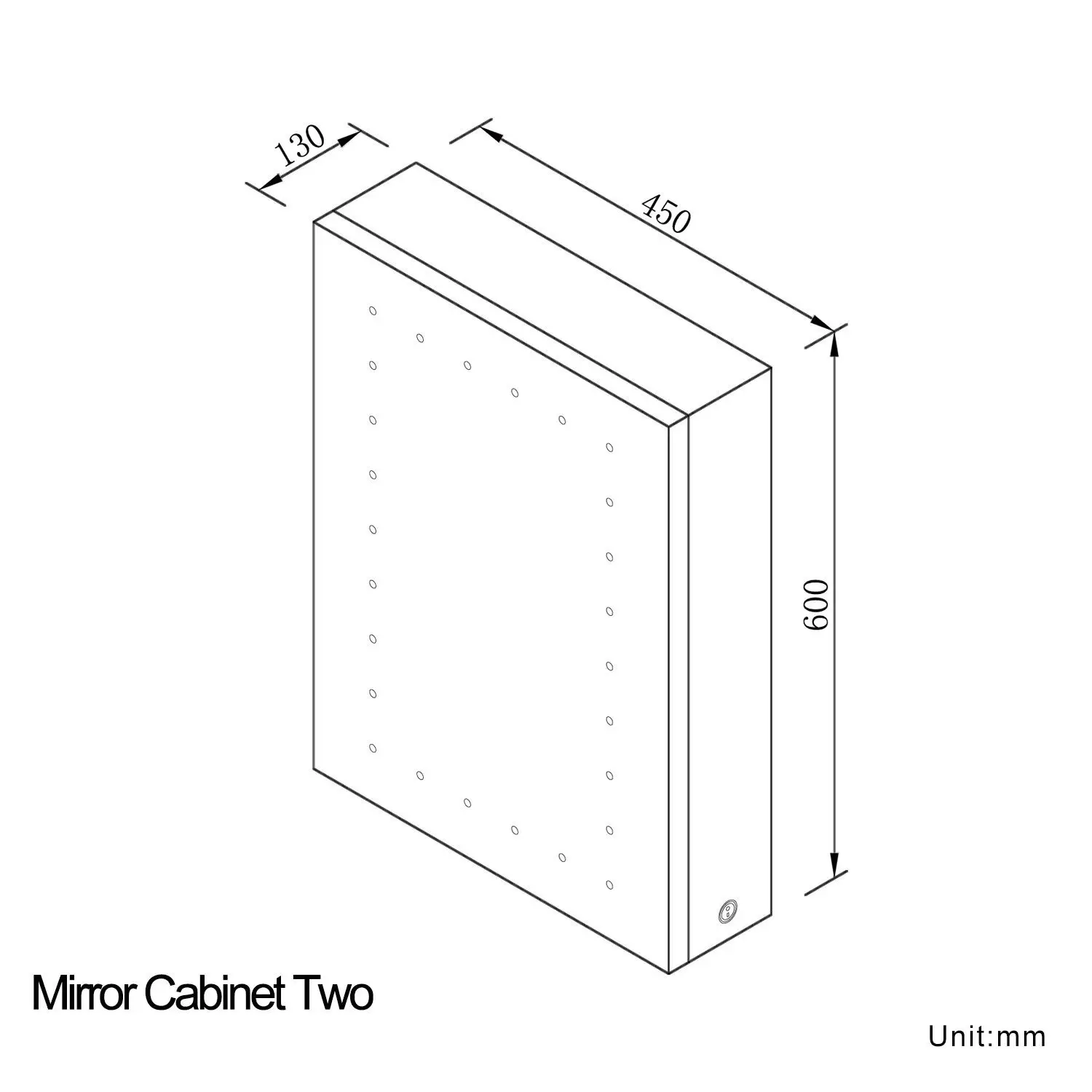 600*450mm LED Illuminated Bathroom Mirror Cabinet Aluminum Bathroom Mirror Spot Lights With Demister Pad