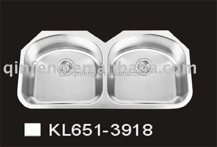 double drainer stainless steel kitchen sink/double bowl stainless steel sink with drainboard by china mainland supplier