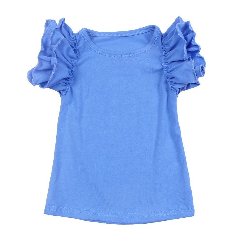 
Latest baby ruffle shirts plain design girls clothes sleeveless shirt 