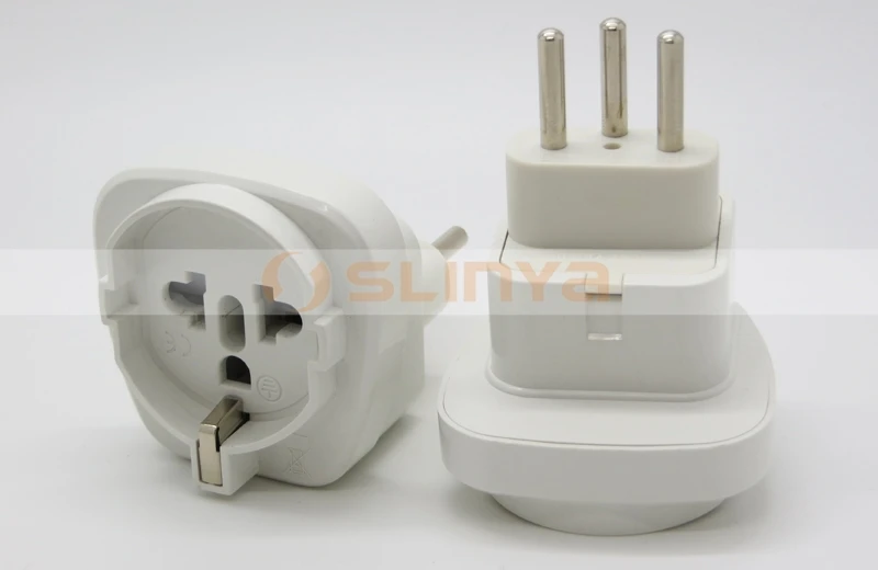 Grounded Universal Travel Plug Adapter Converter for Switzerland Swiss White