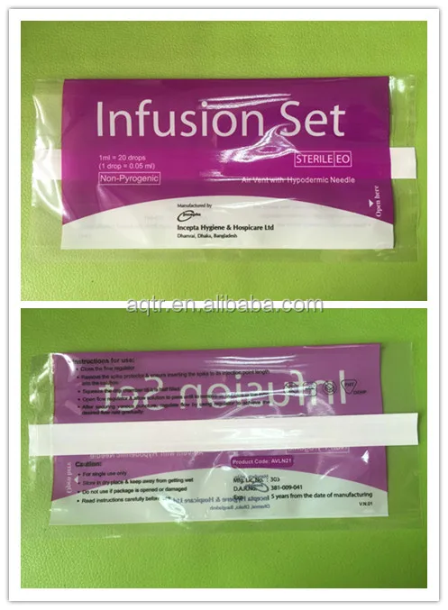 
Middle sealing/Side sealing pouch for blood line set for hemodialysis 