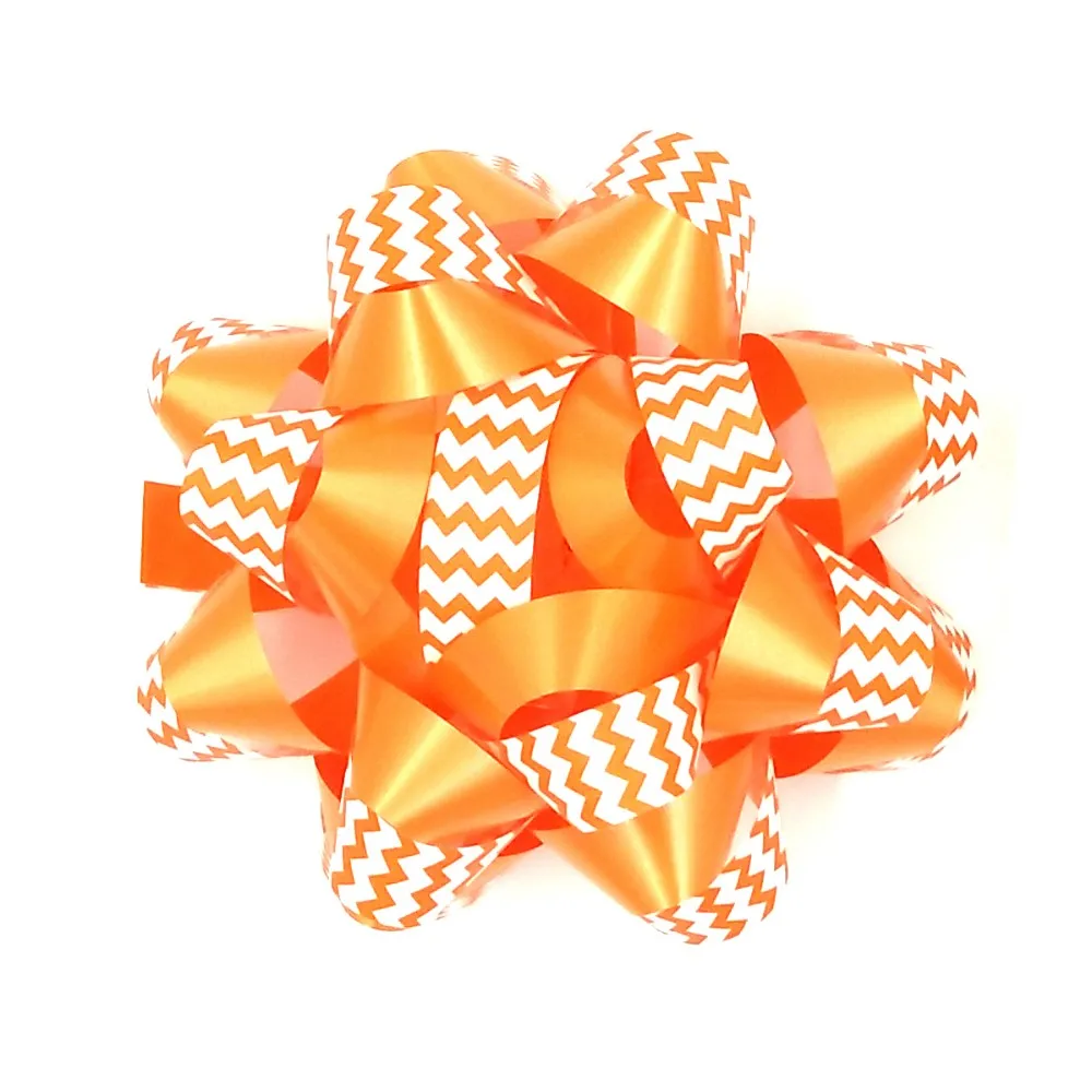 
New Style Gift Ribbon Decorative Bow Bouncing Lines Printing PLastic Ribbon Star Bow 