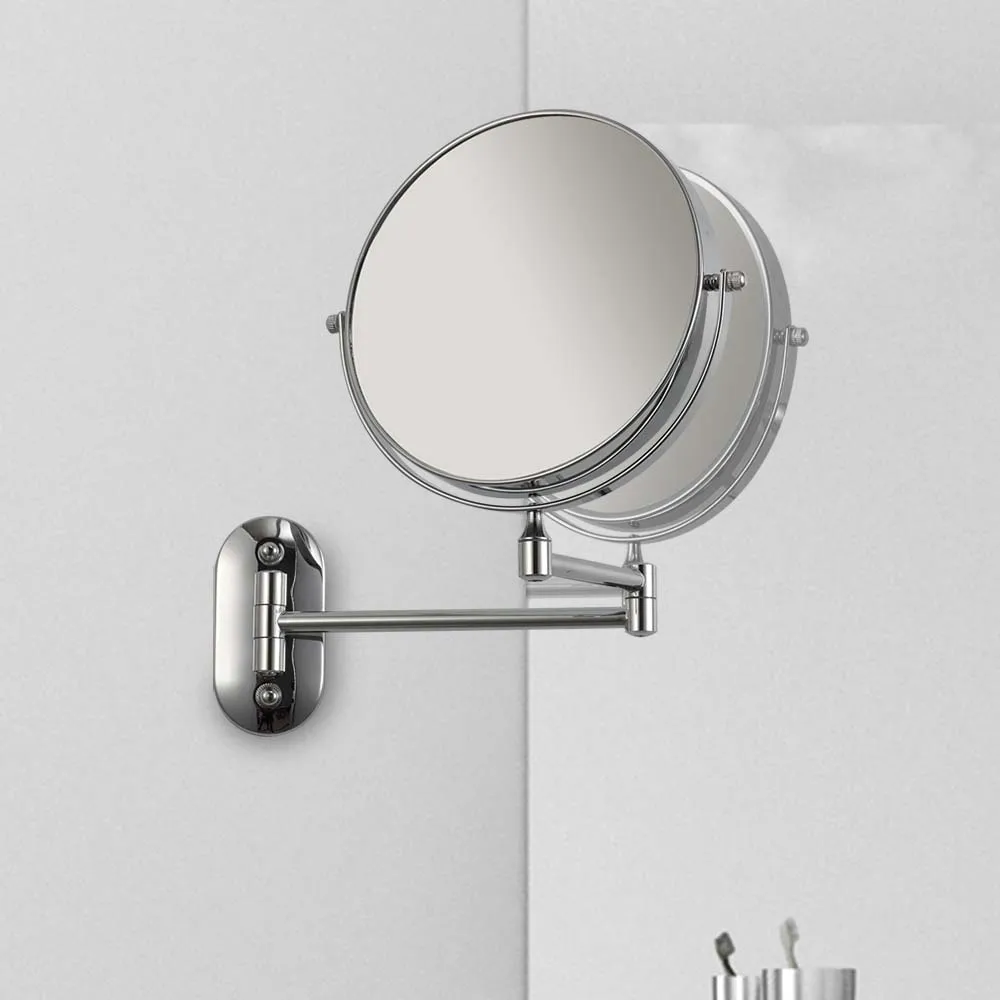 Складный круглый двойные рычаги 2 сторонняя увеличительное настенный зеркало для бритья для мужчин
