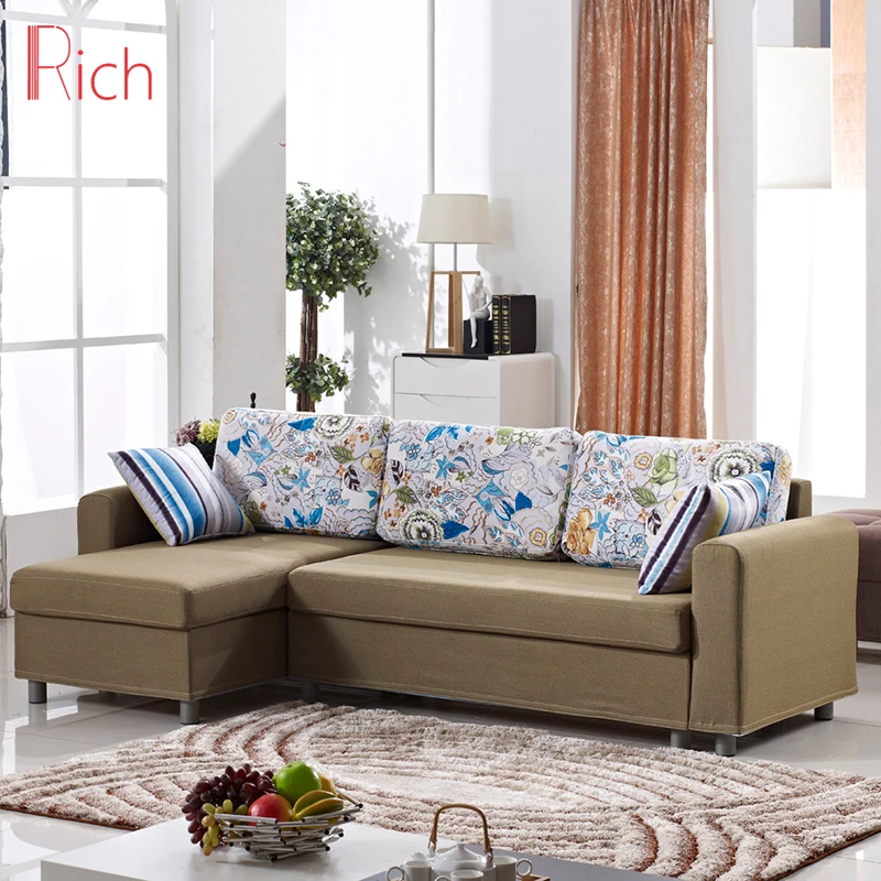 L Shaped Corner Fabric modern divan 3 seater sofa bed furniture living room Sofa cum Bed corner sofa bed modern with storage