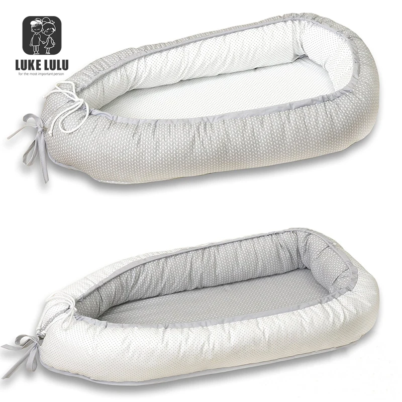 Новое портативное детское гнездо, двухстороннее мягкое серое гнездо для малышей