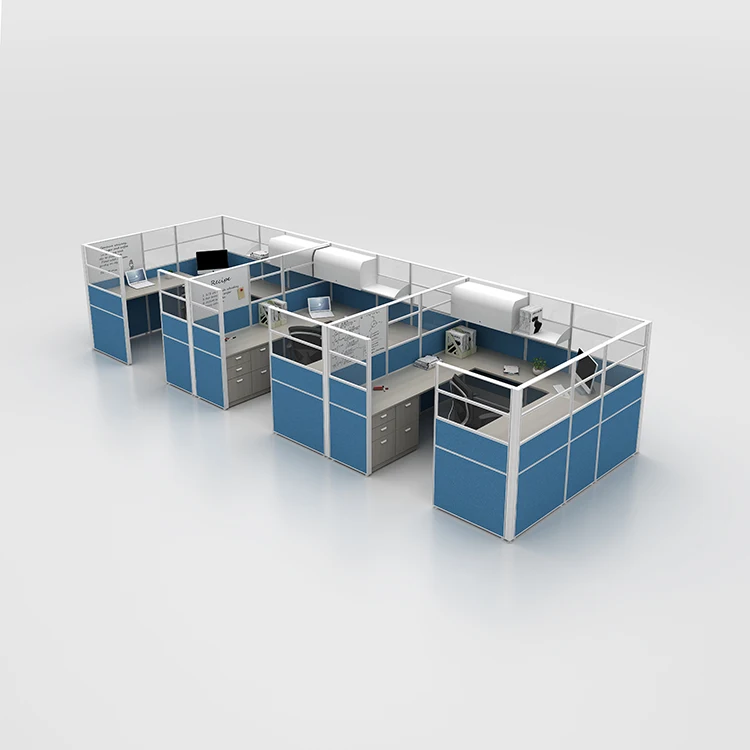 High quality aluminum profile partition design standard size small office cubicle workstation