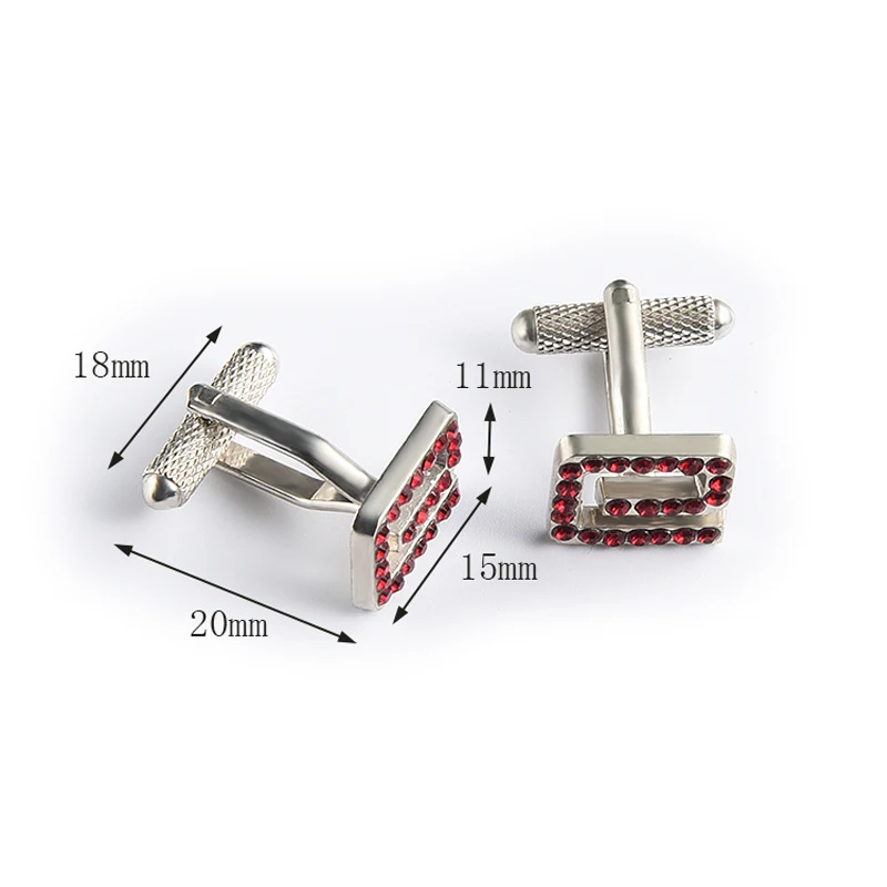 Мужские серебряные запонки с алфавитом на заказ, квадратные запонки с кристаллами для французских рубашек