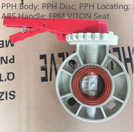 chemical industry images fpm seat wafer dn50 to dn200 pvc pp pph abs manual butterfly valve
