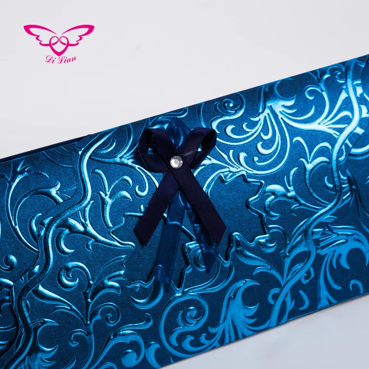 Royal Blue Tombstone Unveiling Invitation Cards