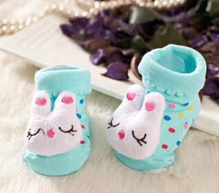 3D Animal Shaped Design Cotton Sock New born baby socks With Rubber Bottom Soles for 1 - 9 months Baby Boy
