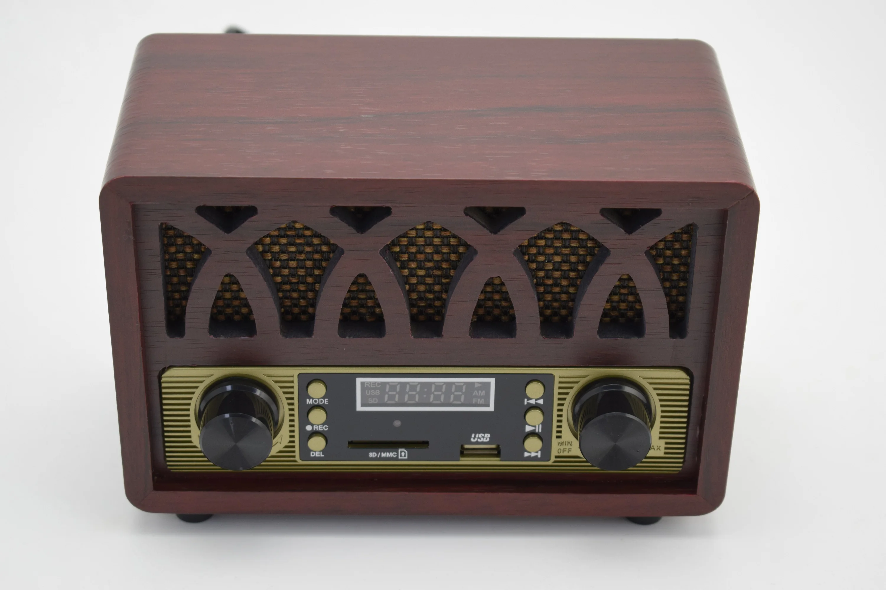 factory supply nostalgic wooden radio antique design with USB SD play& recording