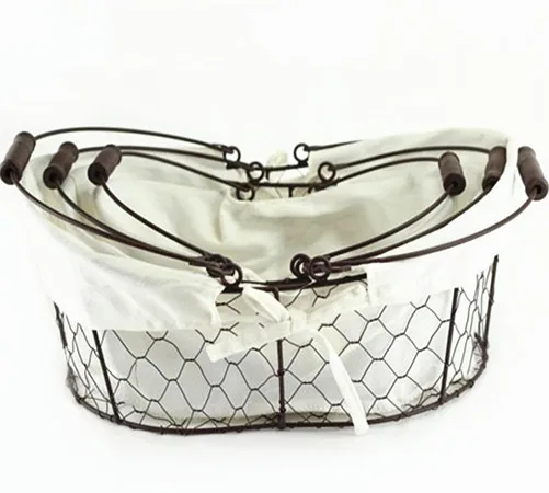 iron wire fabric storage basket