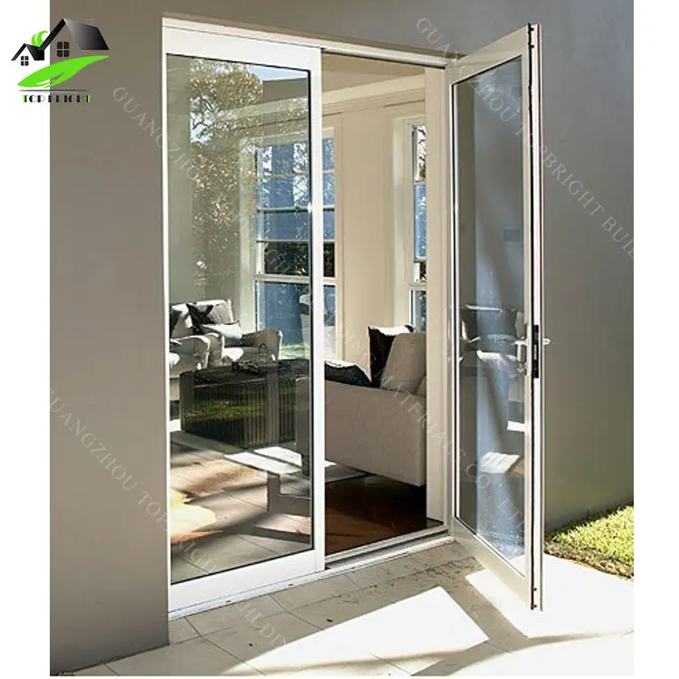 
Commercial Interior Soundproof Aluminum Alloy Frame Casement Double Swing Door 