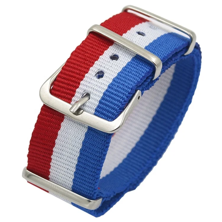 
Customized models nato watch band three rings pin buckle comfortable bracelet pure nylon watch strap 