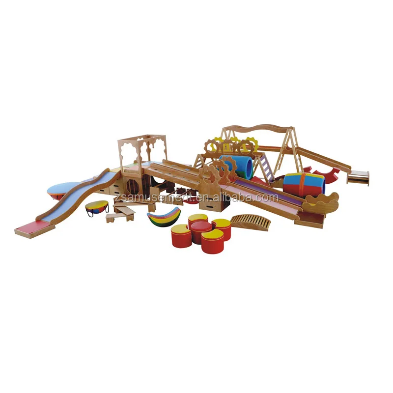 Hot sale Wooden Soft Play Used school playground equipment for sale