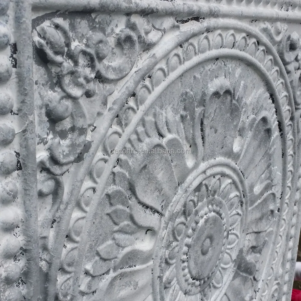 PL17 Faux tin Countryside style 3D emboss suspend ceiling tiles store shopping pub cafe club decor wall panels