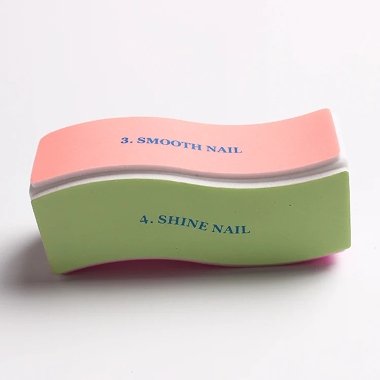 Curved Wave Shape EVA block 4 sides nail buffer