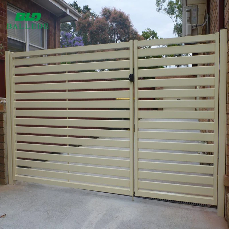 Factory direct sale power coated garden aluminum extruded slat fence gate diy