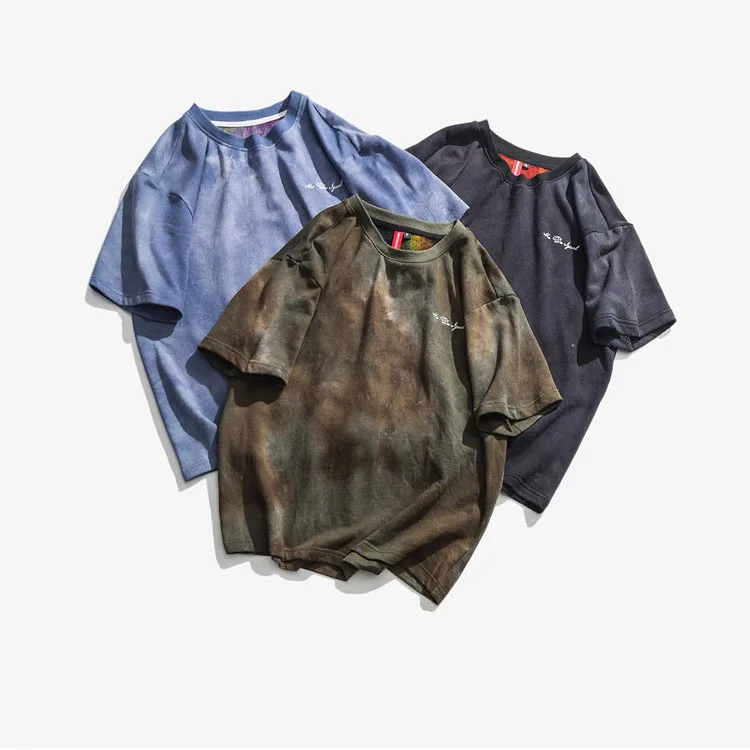 Wholesale Tie Dye T Shirts Mens Hip Hop Acid Wash Oversize T-shirt