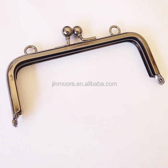 Nickle Free Gunmetal Metal Clutch Purse Frame With Chain Loops