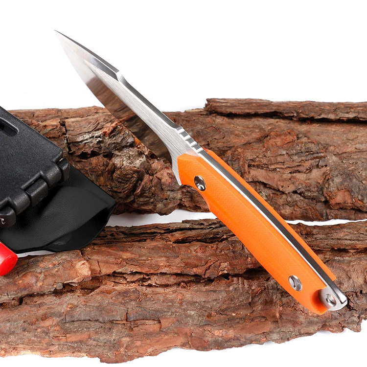 
Multi functional Stainless steel fixed blade knife hunting survival knife with fire starter and whistle 