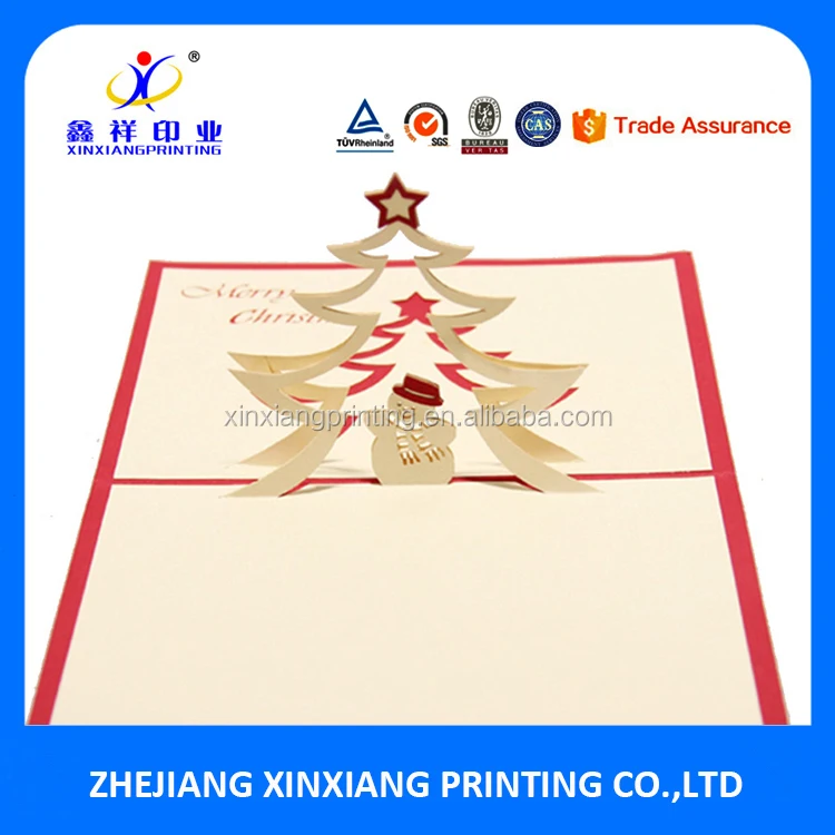 Конкурентоспособная цена Любая форма Индивидуальные свадебные приглашения 3D Рождество открытка
