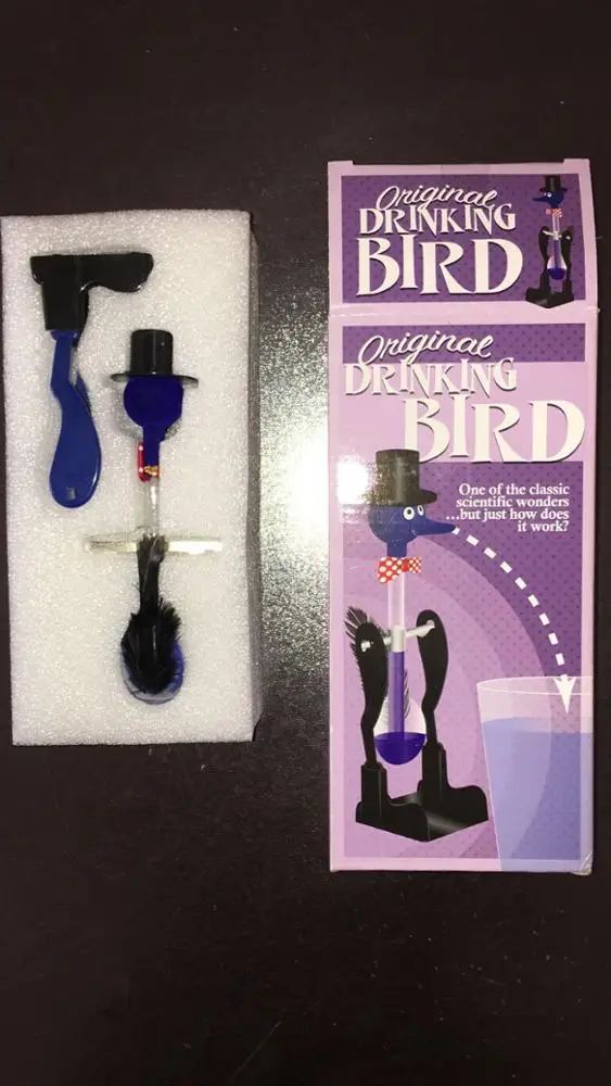 New Style Educational Toy Purple Body Red Bow Tie Drinking Bird