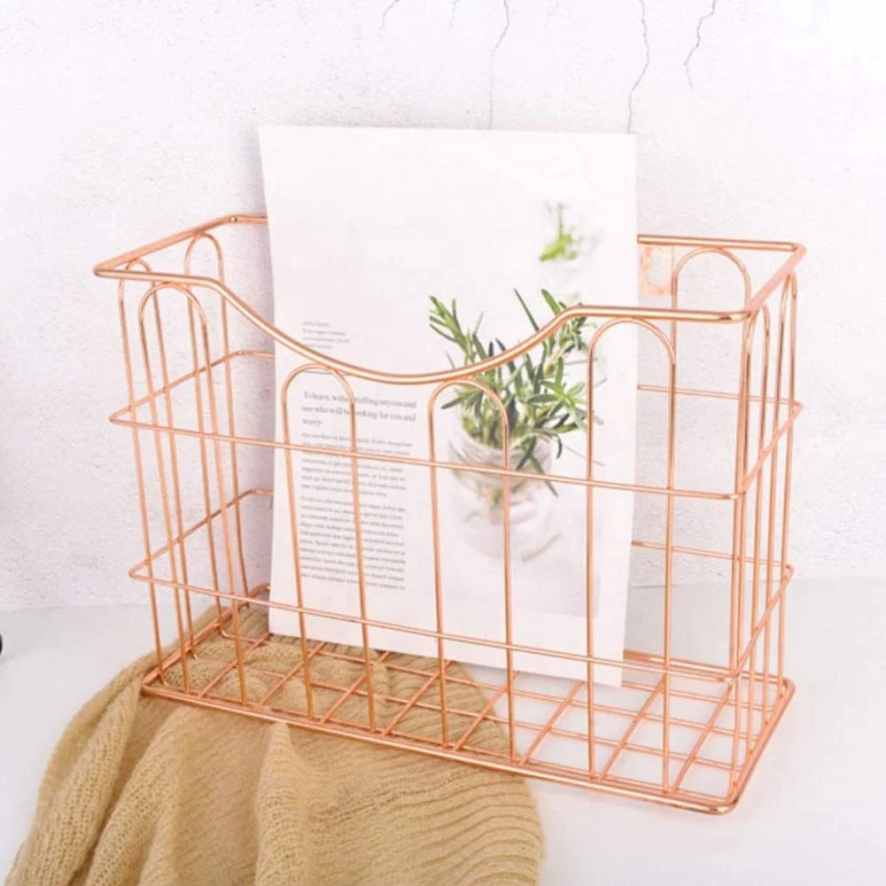 OEM и оптовый продавец 550-97E металлический подвесной сетчатый настенный органайзер цвета розового золота для офиса