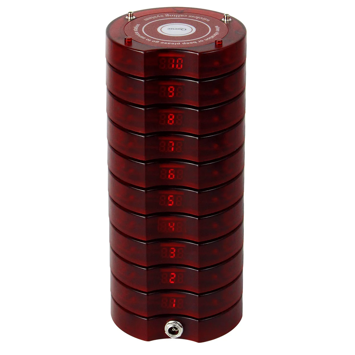 Round Restaurant Wireless pager Queuing System with 1 Transmitter 20 Coaster Pagers for Clinic Church Cafe SU-668 SU668