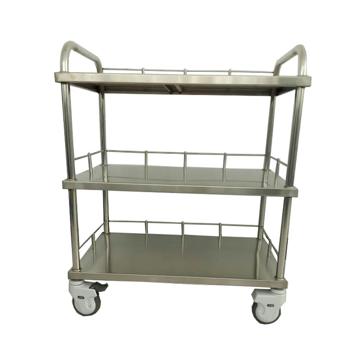 B13 Stainless Steel Instrument Table Trolley with Three Layers