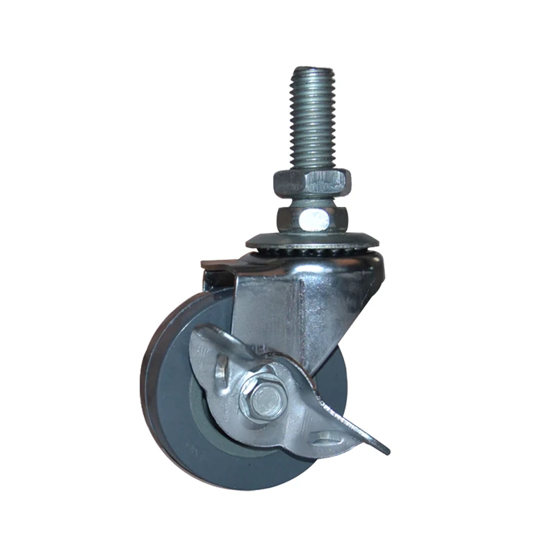 50mm chrome plated PU Wheel Locking Caster for Sewing Machine