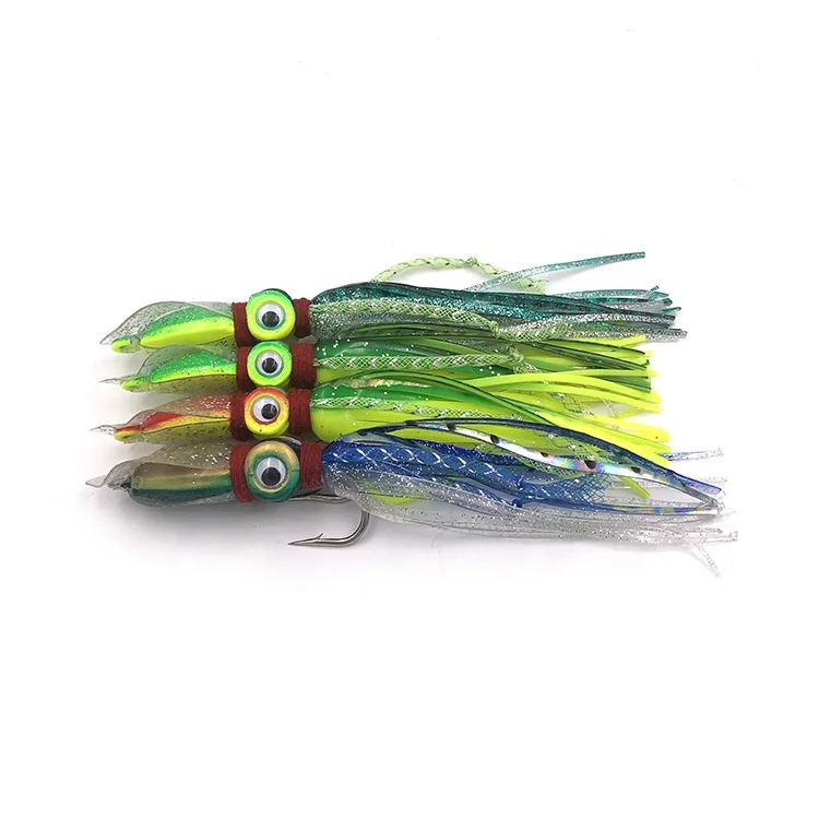 90g 140g Lead Squid Jig Shape Hook Saltwater Tuna Fishing Lure Squid Bait For Fishing