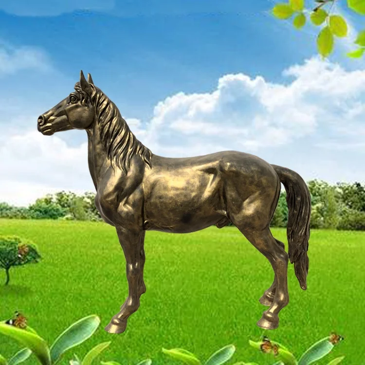 Статуя лошади в натуральную величину полимерные уличные статуи животных лошадь из стекловолокна прерии