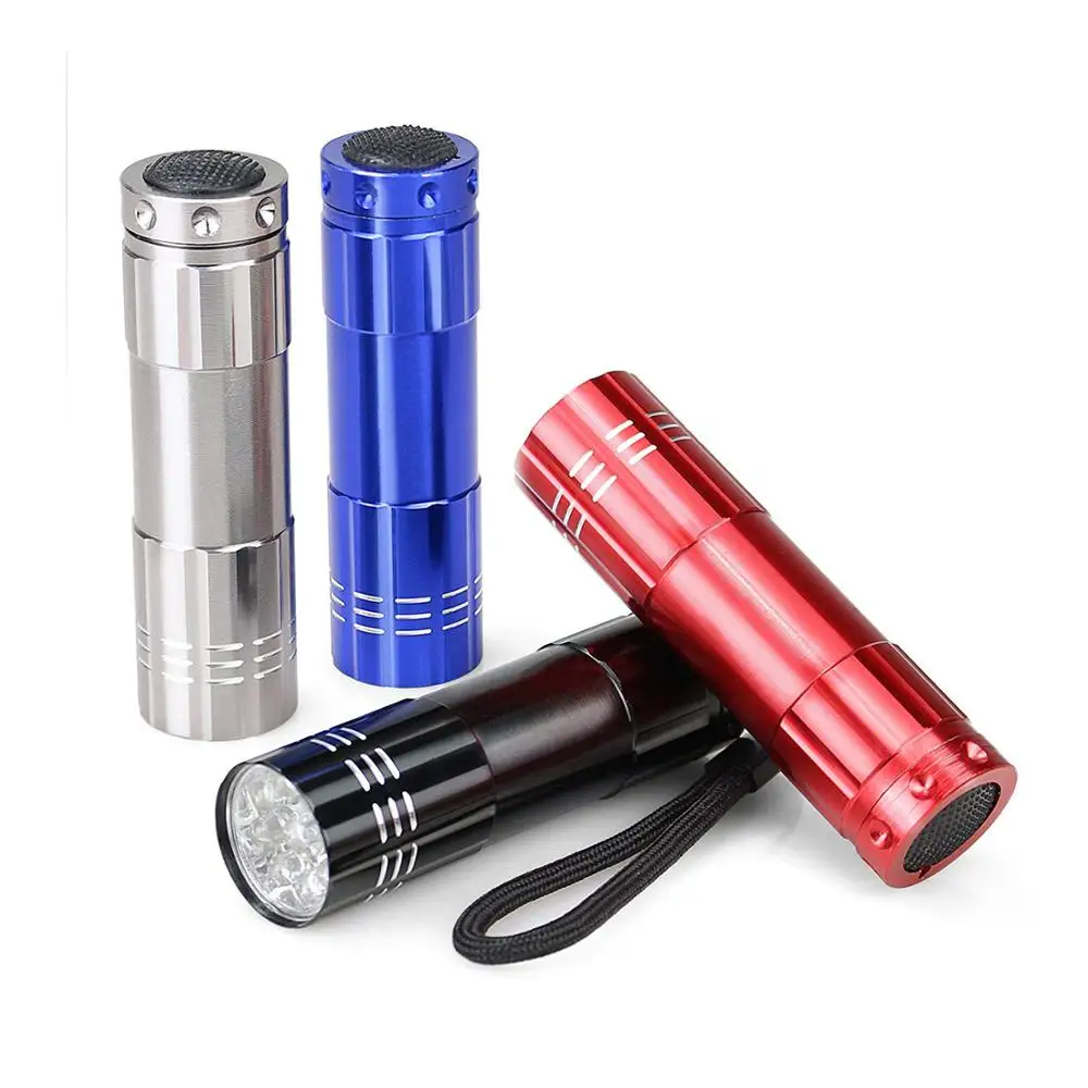 Aluminum Lamp Body Material and 3*aaa Power Source 9 Led Flashlight Torch Lights Tactical Lamp Super Bright Flashlight