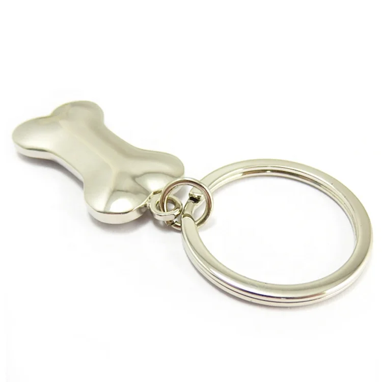 Promotional Metal 3D keyring pet dog bone shape keychain