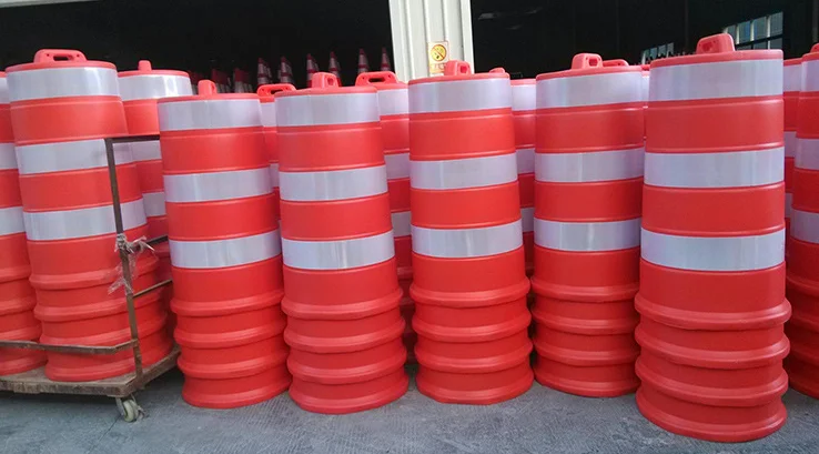 Барабан дорожного движения PE 120 см резиновый базовый барьер дорожного движения