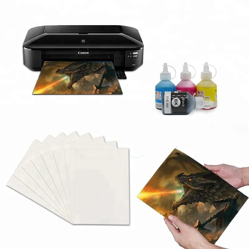 100 sheets pack A3 A4 size light and dark inkjet heat transfer paper for inkjet printer cotton t-shirt fabric printing