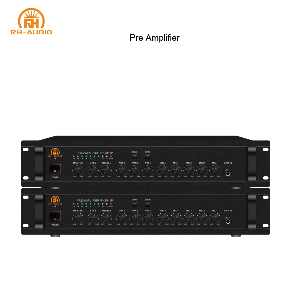 RH-AUDIO PA System Pre Amplifier with Microphone Mute Function